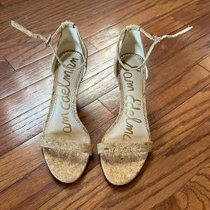 Sam Edelman cork heels sandals strappy